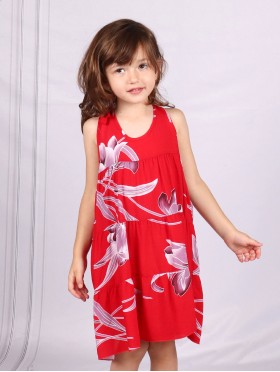 Kids Super Soft Bow Tie Shoulder Slip Fashion Dress (3-7  Yrs)